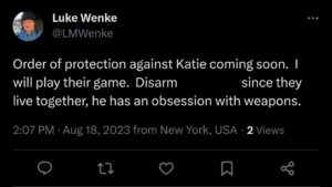 luke wenke katie obsession tweet twitter x screenshot 2023