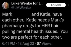 luke wenke katie obsession tweet twitter x screenshot 2023