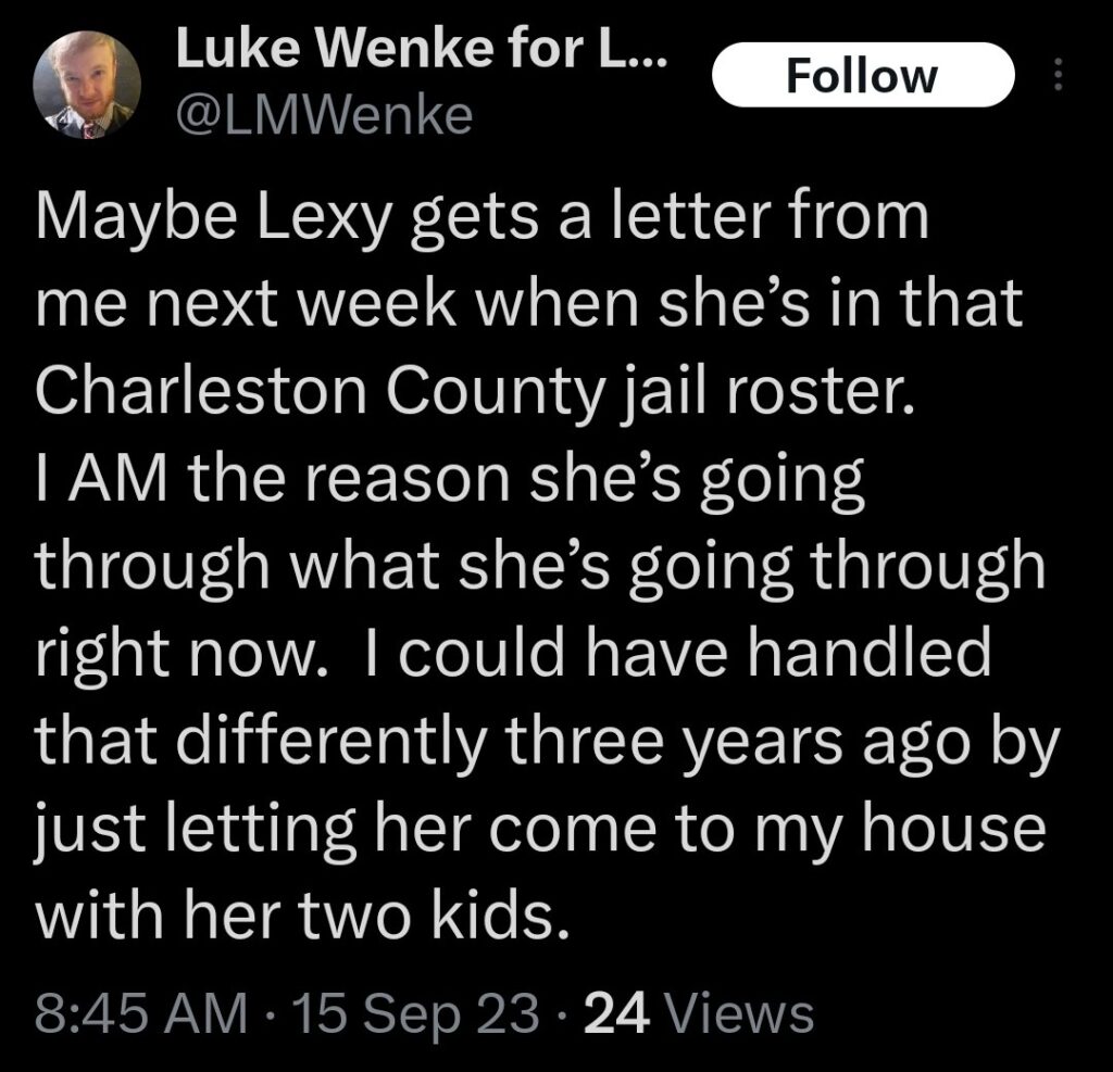luke wenke x twitter screenshot letter writing obsession 2023