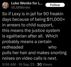 luke wenke x twitter screenshot katie obsession 2023