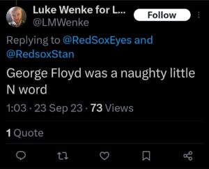 luke wenke racist tweet george floyd screenshot