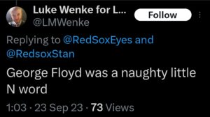 luke wenke racist tweet george floyd screenshot