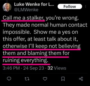 luke wenke x twitter screenshot 2023 stalker