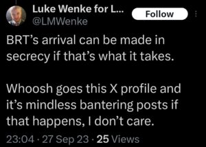 luke wenke x twitter screenshot ryan benjamin teeter obsession 2023