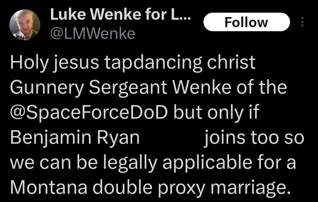 luke wenke x twitter screenshot ryan benjamin teeter obsession 2023