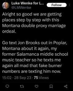 luke wenke x twitter screenshot ryan benjamin teeter obsession 2023