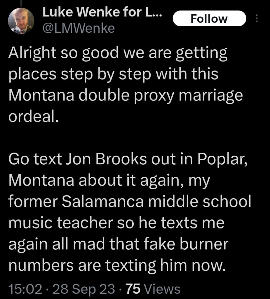 luke wenke x twitter screenshot ryan benjamin teeter obsession 2023