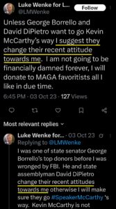 luke wenke x twitter screenshot owed demands 2023 george borrello david dipietro