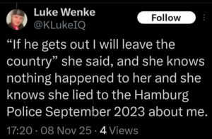 luke wenke katie obsession tweet twitter x screenshot 2025