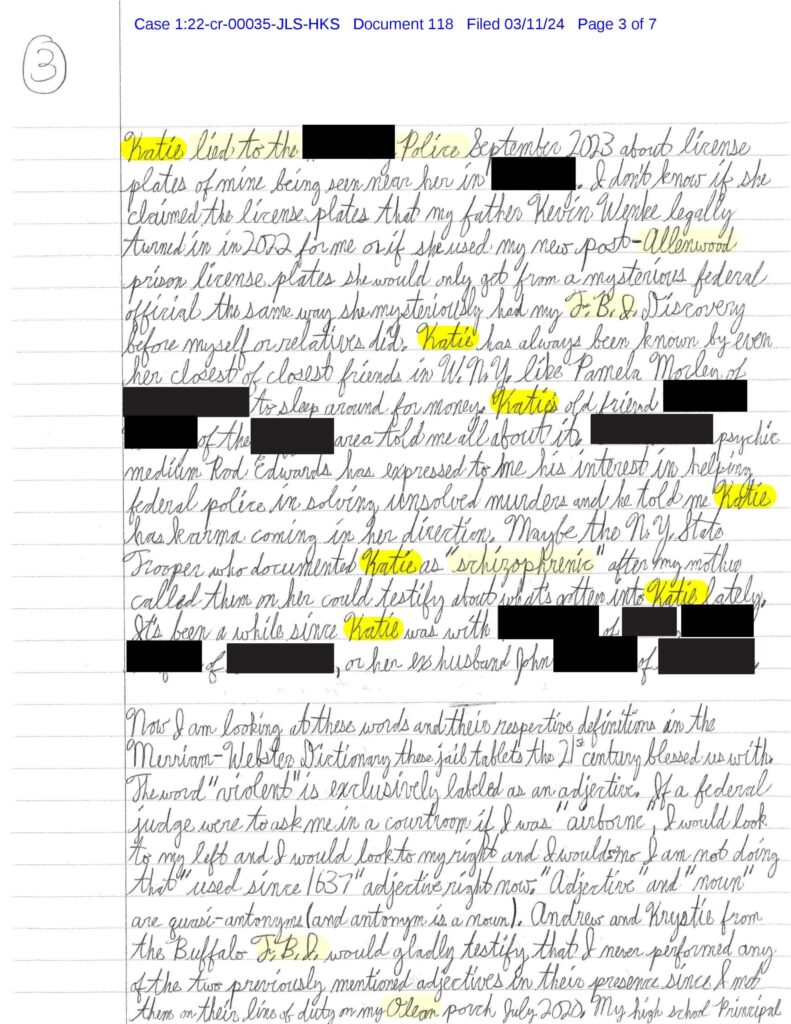 letter from luke wenke to federal judge john sinatra jr. march 2024