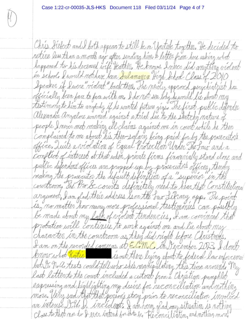 letter from luke wenke to federal judge john sinatra jr. march 2024