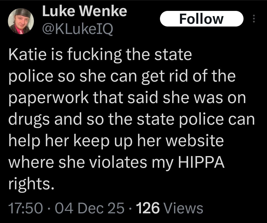 luke wenke falsely accues stalking victim katie of sleeping with police officers in december 2025