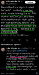 luke wenke x twitter screenshot ryan obsession ecmc 2023