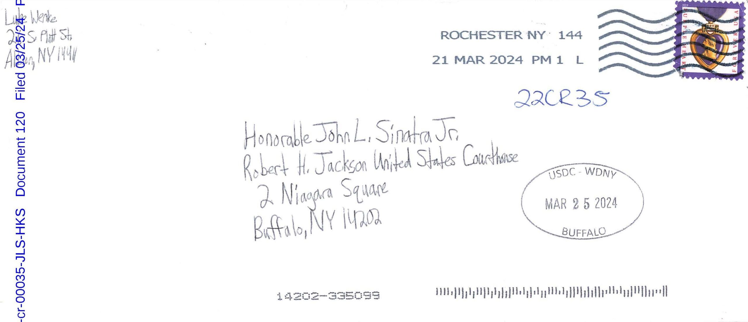 letter from luke wenke to the honorable john l. sinatra jr. march 2024