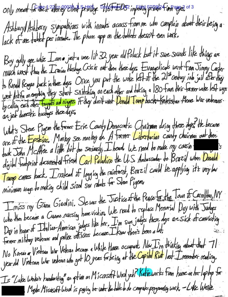 letter from luke wenke to the honorable john l. sinatra jr. 07/29/2024