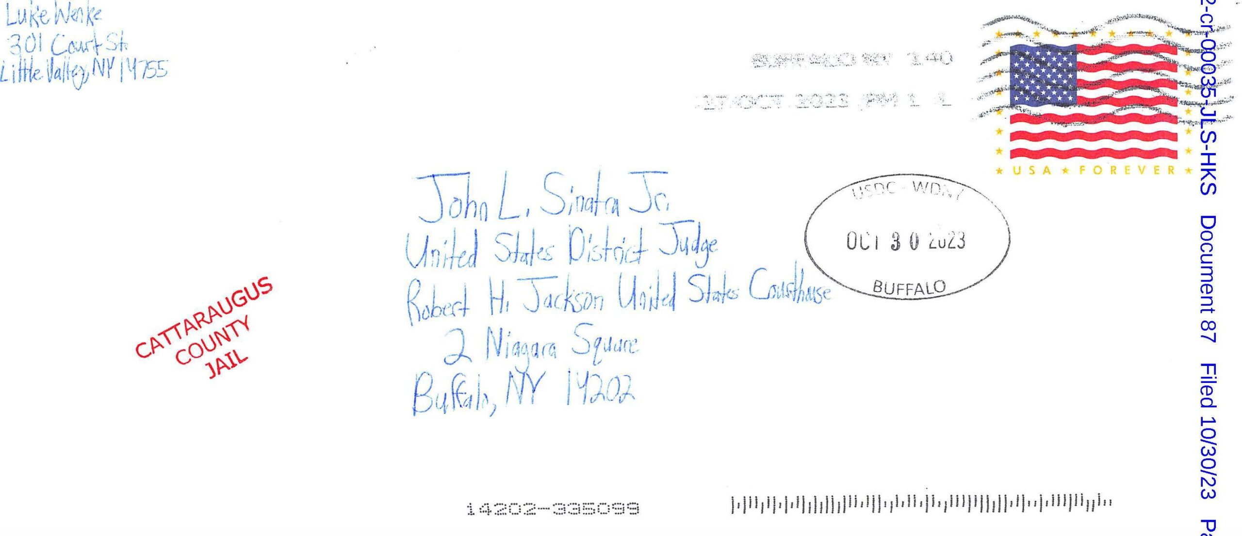 letter from luke wenke to the honorable john l. sinatra jr. october 2023