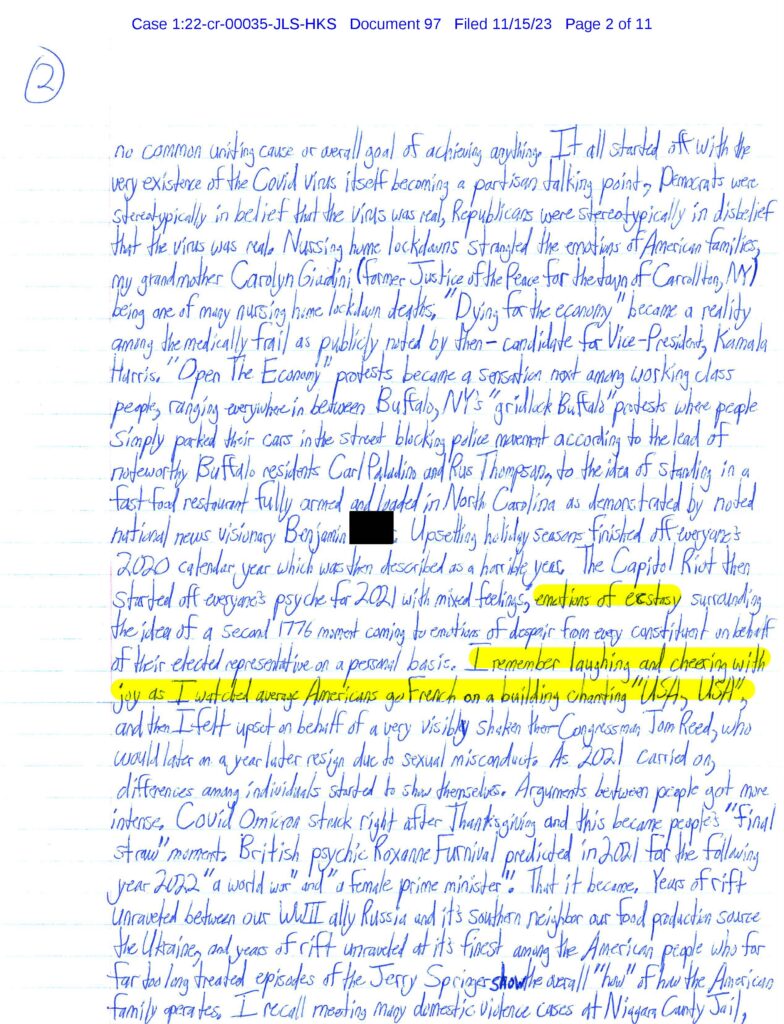 letter from luke wenke to federal judge john sinatra jr. november 2023