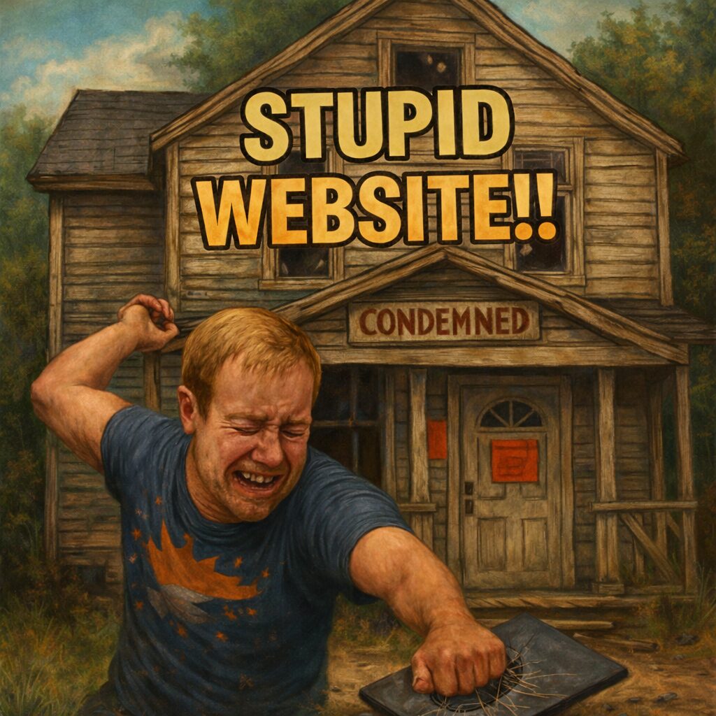 not luke wenke angry white man destroying laptop stupid website outdoors crying tantrum