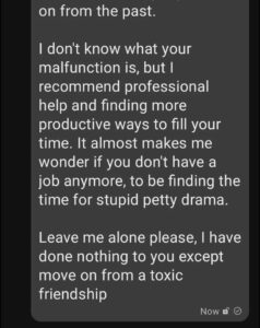 luke wenke burner topix troll obsession screenshot text message 2021 stalker