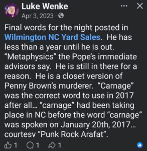 luke wenke facebook 2023 ryan benjamin teeter obsession