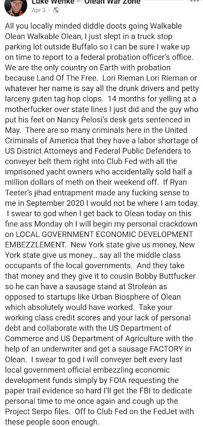 luke wenke blames ryan teeter for his problems and mocks locals for being simple facebook screenshot april 2023