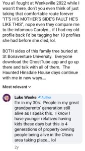 luke wenke facebook screenshot wenkeville 2023