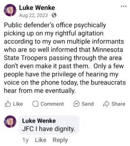 facebook screenshot luke wenke 2023