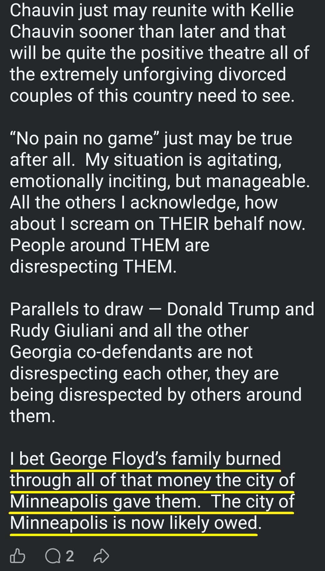 luke wenke facebook screenshot ryan obsession 2023 racism george floyd