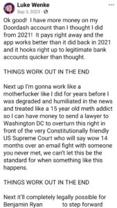 luke wenke facebook screenshot wenkeville 2023