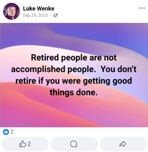 luke wenke facebook screenshot ageism 2023