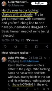 luke wenke x twitter screenshot incel talk self-pity 2023
