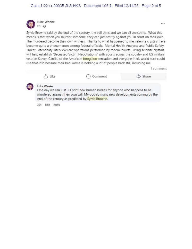 emails between federal probation and court personnel about luke wenke's online posts
