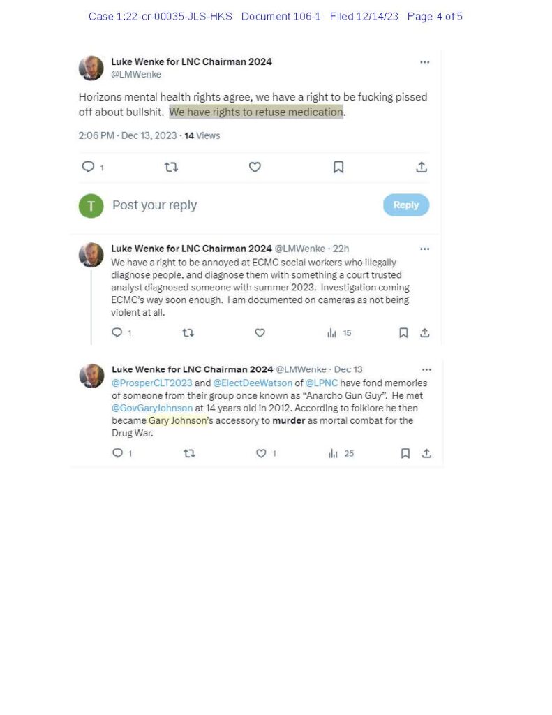 emails between federal probation and court personnel about luke wenke's online posts