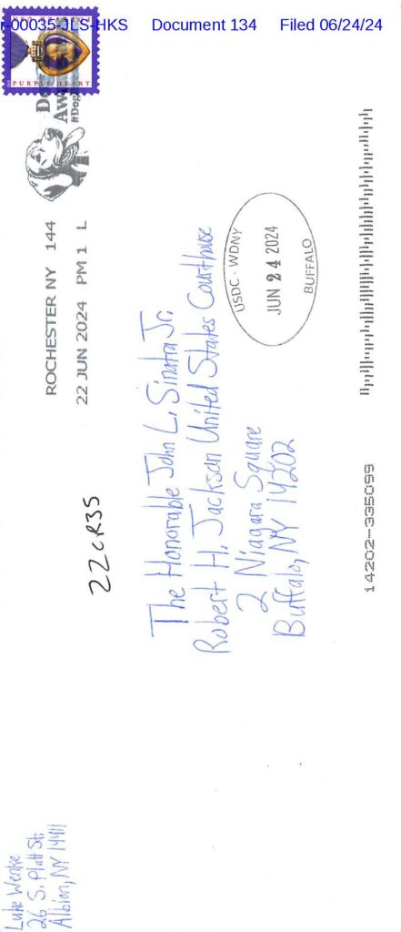 letter from luke wenke to the honorable John L. Sinatra, Jr. June 2024