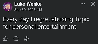 luke wenke feigns remorse over topix behavior facebook screenshot september 2023