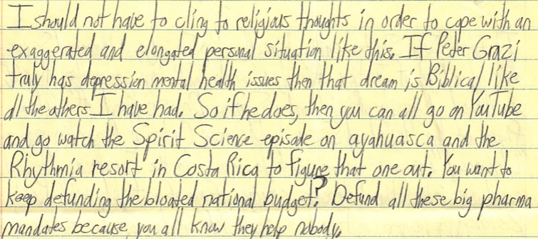 letter from luke wenke to judge john sinatra about peter gerace; july 2025
